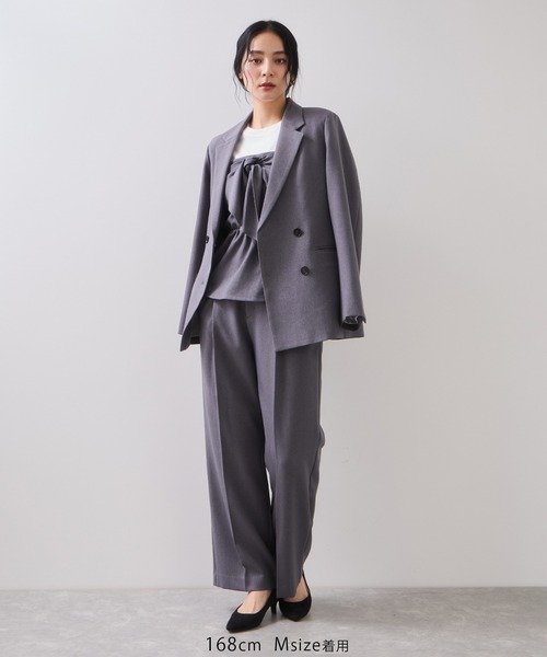 美easy】ウーリッシュダブルブレストテーラードジャケット