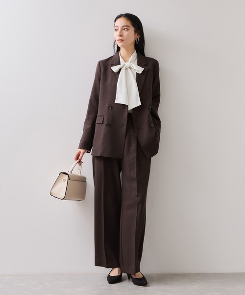 美easy】ウーリッシュダブルブレストテーラードジャケット