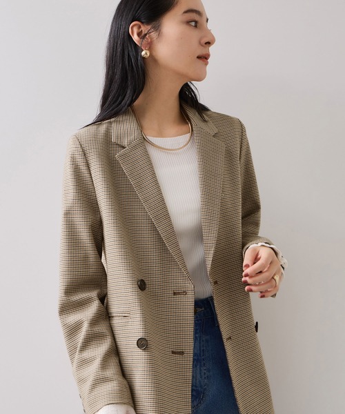 セール】【美easy】ウーリッシュダブルブレストテーラードジャケット