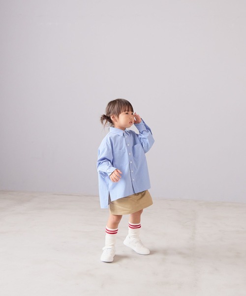 LOWRYS FARM（ローリーズファーム）の「ストライプシャツ　 571187（シャツ/ブラウス・キッズ・ブルー/ブラウン/イエロー・140cm/130cm/110cm/150cm/120cm）」の16枚目の写真