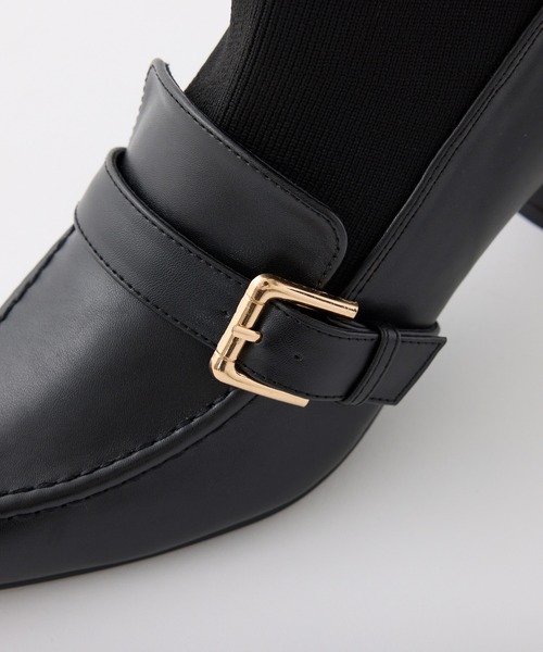 one after another NICE CLAUP（ワンアフターアナザーナイスクラップ）の「ソックスローファーブーツ（ブーツ・レディース・アイボリー/ブラック・M/S/L）」の7枚目の写真