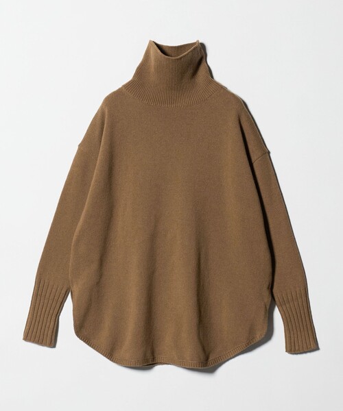 ロク　ユナイテッドアローズ　コットンウールタートルネックニットプルオーバー　茶 BEAUTY&YOUTH UNITED ARROWS｜<6(ROKU)>コットンウール ミラノリブ