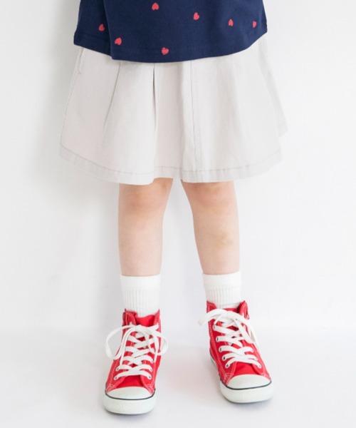 BRANSHES(ブランシェス)の「【綿100%】フレアスカート(スカート・キッズ・ライトグレー/ネイビー・150/90/120/130/110/80/140/100)」の2枚目の写真