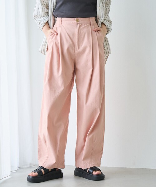 coen（コーエン）の「【再入荷/新色,新サイズ登場】ランタンパンツ（インフルエンサー紹介アイテム）（チノパンツ・レディース・オリーブ/ダークグレー/ライトピンク/ベージュ/ナチュラル/モカ/その他1/ブラウン・M/L/XL）」の7枚目の写真