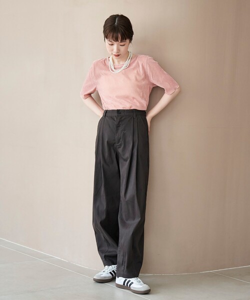coen（コーエン）の「【再入荷/新色,新サイズ登場】ランタンパンツ（インフルエンサー紹介アイテム）（チノパンツ・レディース・オリーブ/ダークグレー/ライトピンク/ベージュ/ナチュラル/モカ/その他1/ブラウン・M/L/XL）」の20枚目の写真