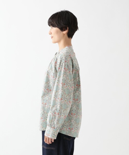 セール】バンドカラーブラウス/リバティプリント（シャツ/ブラウス