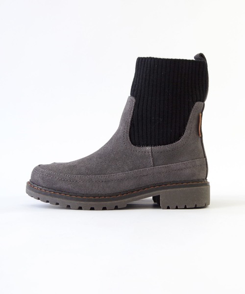 Minnetonka（ミネトンカ）の「MINNETONKA ミネトンカ / ニットソックスサイドゴアブーツ 18M09（ブーツ・レディース・チャコールグレー/ブラック/ダークブラウン・6/8/7/5/9）」の15枚目の写真