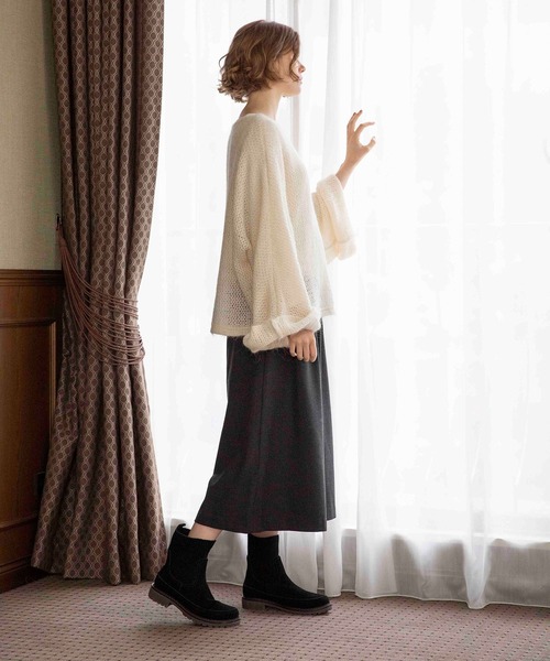 Minnetonka（ミネトンカ）の「MINNETONKA ミネトンカ / ニットソックスサイドゴアブーツ 18M09（ブーツ・レディース・チャコールグレー/ブラック/ダークブラウン・6/8/7/5/9）」の19枚目の写真