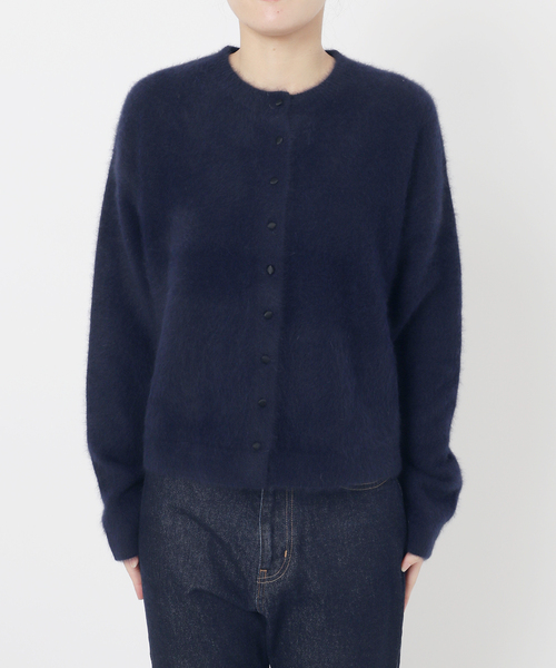 IENA ネイビー ボタン付きカーディガン 美品 IENA イエナ カーディガン ネイビー ホワイト 紺白 サイズ:FREE