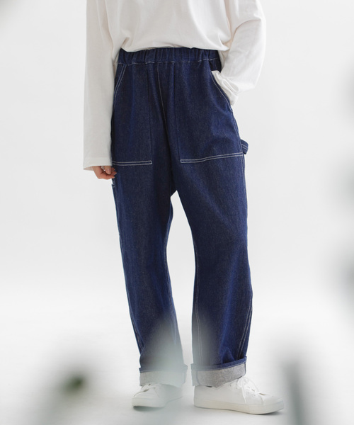 nop de nod(ノップドゥノッド)の「ペインターパンツ(その他パンツ・レディース・キャメル/ドット/インディゴブルー・M)」の15枚目の写真