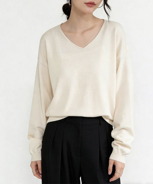 セール】選べる3タイプ×カシミヤタッチニットトップス（ニット
