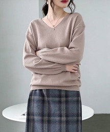 選べる3タイプ×カシミヤタッチニットトップス