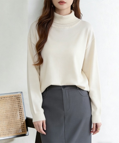 選べる3タイプ×カシミヤタッチニットトップス（ニット/セーター
