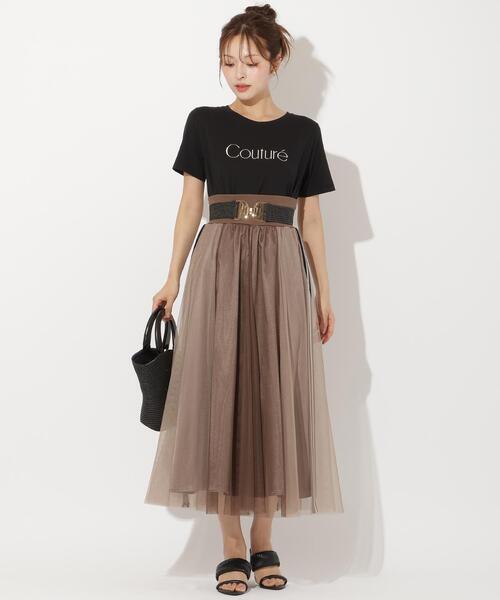 AND COUTURE（アンドクチュール）の「ライン入りチュールスカート（スカート・レディース・ブラック/ブラウン/グレー・FREE）」の22枚目の写真
