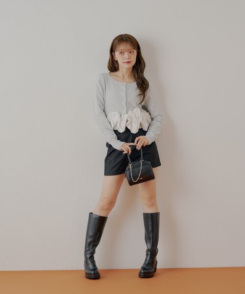 Chico（チコ）の「ねじりフリルデザインラメシャギーカーディガン（カーディガン/ボレロ・レディース・アイボリー/ブラック/グレー/ブルー・FREE）」の6枚目の写真