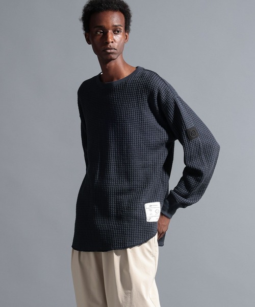 NUMERALS（ヌメラルズ）の「【NUMERALS】サーマルクルー（Tシャツ/カットソー・メンズ・オフホワイト/ブラック/オレンジ/ネイビー・MEDIUM/LARGE）」の3枚目の写真