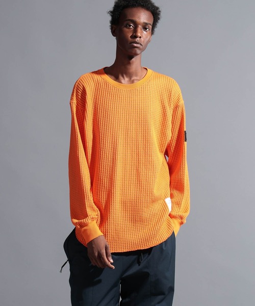 NUMERALS（ヌメラルズ）の「【NUMERALS】サーマルクルー（Tシャツ/カットソー・メンズ・オフホワイト/ブラック/オレンジ/ネイビー・MEDIUM/LARGE）」の4枚目の写真