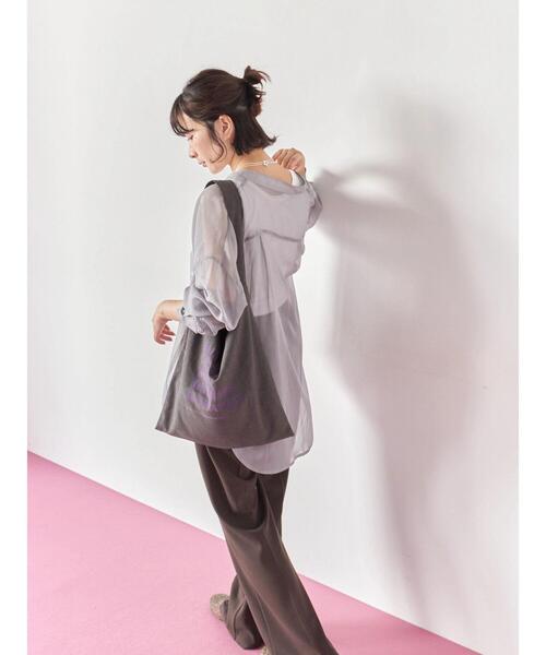 Samansa Mos2 blue（サマンサモスモスブルー）の「フロッキーロゴトート（ハンドバッグ・レディース・チャコールグレー/ブラウン/ライトベージュ・F）」の19枚目の写真