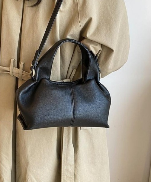 AMELY（エミリー）の「ギャザーハンドル 2wayショルダーバッグ（ハンドバッグ・レディース・ブラック/アイボリー/キャメル/ライトグレー・フリー）」の8枚目の写真