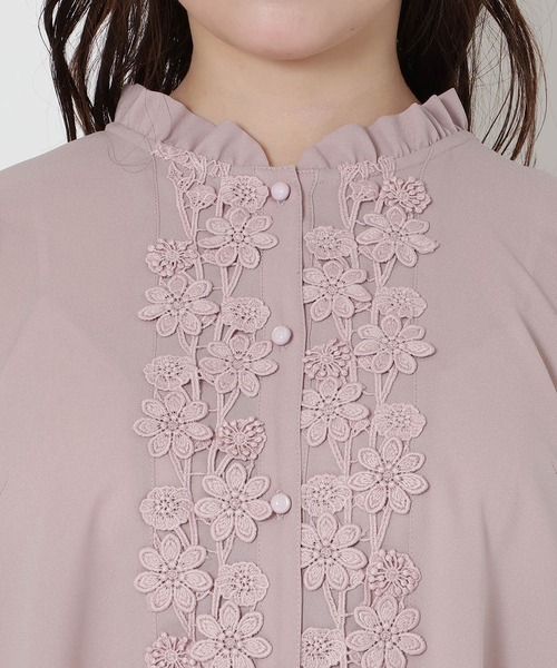 Rose Tiara（ローズティアラ）の「【手洗いOK】ケミカルレース切替ブラウス（シャツ/ブラウス・レディース・ワインレッド/ブラック/ベージュ・46/38/42）」の19枚目の写真