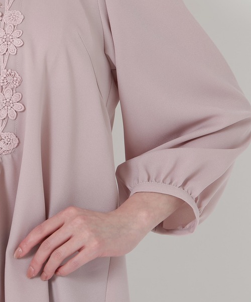 Rose Tiara（ローズティアラ）の「【手洗いOK】ケミカルレース切替ブラウス（シャツ/ブラウス・レディース・ワインレッド/ブラック/ベージュ・46/38/42）」の22枚目の写真