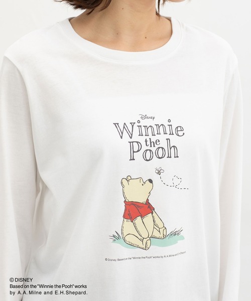 Honeys(ハニーズ)の「プーさん/長袖Tシャツ(Tシャツ/カットソー・レディース・グリーン/オフホワイト/スミクロ/ベージュ・L/LL/M)」の1枚目の写真