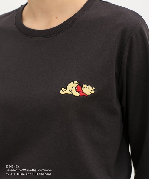 Honeys(ハニーズ)の「プーさん/長袖Tシャツ(Tシャツ/カットソー・レディース・グリーン/オフホワイト/スミクロ/ベージュ・L/LL/M)」の2枚目の写真