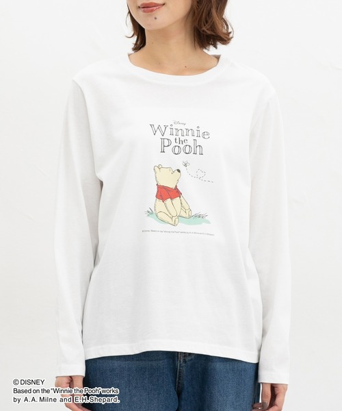 Honeys(ハニーズ)の「プーさん/長袖Tシャツ(Tシャツ/カットソー・レディース・グリーン/オフホワイト/スミクロ/ベージュ・L/LL/M)」の6枚目の写真