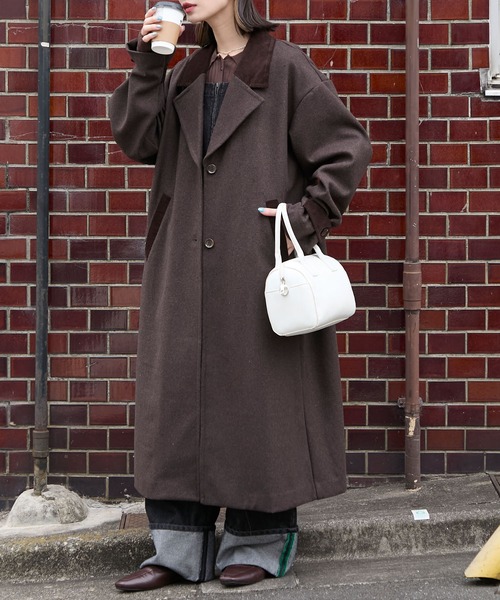 BONLECILL（ボンルシール）の「襟コーデュロイリバーメルトンロング