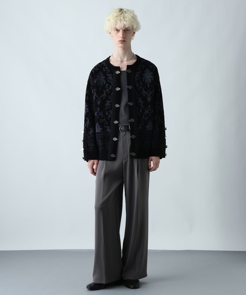 HARE（ハレ）の「メタルボタンダマスクニットカーディガン(HARE)（カーディガン/ボレロ・メンズ・グレー/グリーン/ブラック/グレー系その他・FREE）」の5枚目の写真