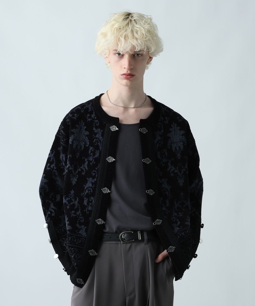 HARE（ハレ）の「メタルボタンダマスクニットカーディガン(HARE)（カーディガン/ボレロ・メンズ・グレー/グリーン/ブラック/グレー系その他・FREE）」の13枚目の写真