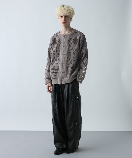 R*O様 メタルボタンダマスクニットカーディガンHARE フリーサイズブラック メタルボタンダマスクニットカーディガン(HARE)（カーディガン