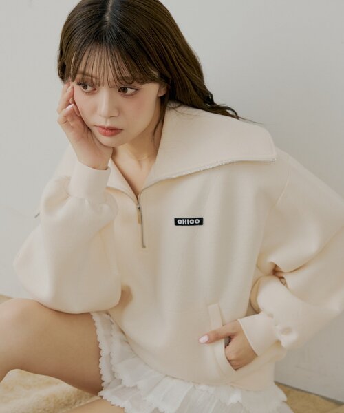 チヨコ⭐ セール】ハーフジップルーズスウェット（Tシャツ/カットソー）｜Chico