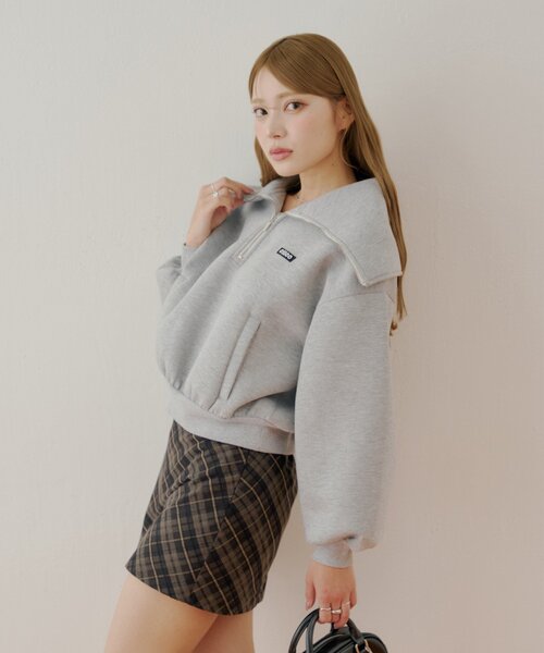 セール】ハーフジップルーズスウェット（Tシャツ/カットソー）｜Chico