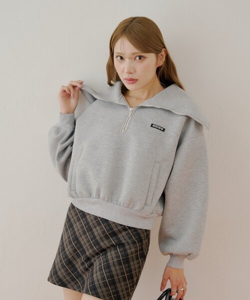 セール】ハーフジップルーズスウェット（Tシャツ/カットソー）｜Chico