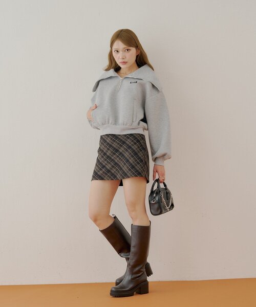 セール】ハーフジップルーズスウェット（Tシャツ/カットソー）｜Chico