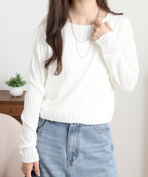 mitis（ミティス）の「mitis ウェーブジャガード クルーネックロンT（Tシャツ/カットソー）」