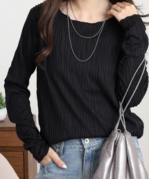 mitis（ミティス）の「mitis ウェーブジャガード クルーネックロンT（Tシャツ/カットソー）」