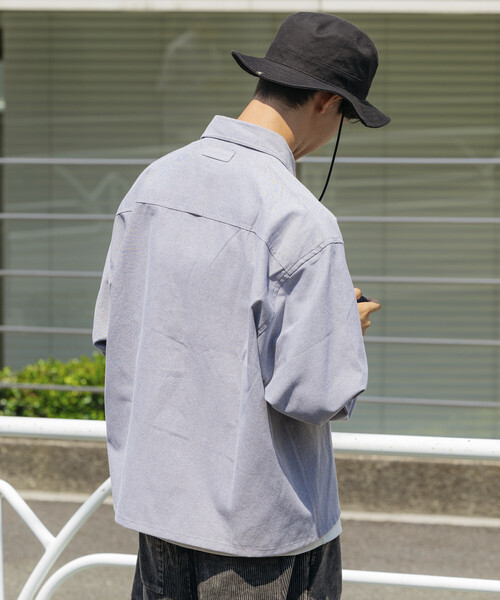 Foxfire（フォックスファイヤー）の「Foxfire/フォックスファイヤー 別注 オックスフォード クロップド フィッシングポケット ロングスリーブシャツ（シャツ/ブラウス・メンズ・その他13/ライトグレー/ブルー・LARGE/MEDIUM）」の12枚目の写真