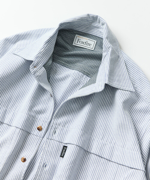 Foxfire（フォックスファイヤー）の「Foxfire/フォックスファイヤー 別注 オックスフォード クロップド フィッシングポケット ロングスリーブシャツ（シャツ/ブラウス・メンズ・その他13/ライトグレー/ブルー・LARGE/MEDIUM）」の18枚目の写真