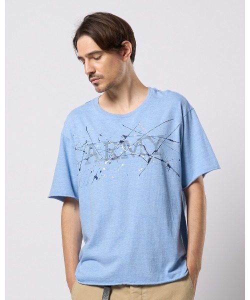 wjk（ダヴルジェイケイ）の「splash ARMY S/S（Tシャツ/カットソー・メンズ・ホワイト/グレー/ブルー・SMALL/MEDIUM/LARGE/X-LARGE）」の3枚目の写真