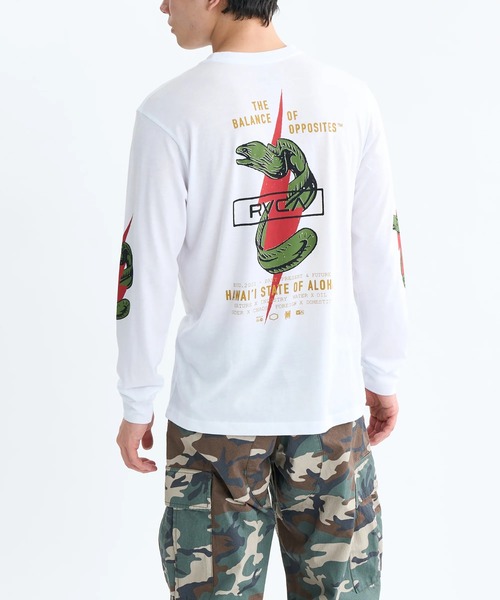 RVCA(ルーカ)の「RVCA SPORT メンズ SHOCK SQUAD LS ロンT 【2025年秋冬モデル】/ルーカバックプリント長袖ロンT(Tシャツ/カットソー・メンズ・ホワイト/ブラック・SMALL/LARGE/X-LARGE/MEDIUM)」の1枚目の写真
