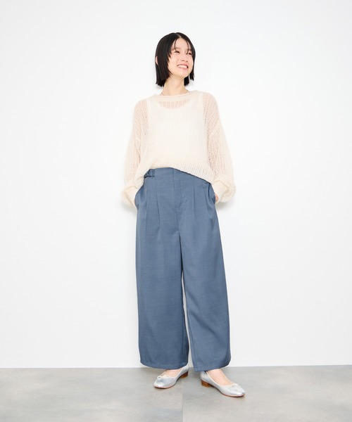 Mac-House(マックハウス)の「Idnes サイドバックルクロップドパンツ(その他パンツ・レディース・ブラック/ブルー/ベージュ・M/L)」の18枚目の写真