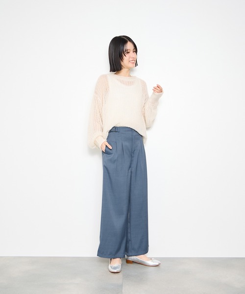 Mac-House(マックハウス)の「Idnes サイドバックルクロップドパンツ(その他パンツ・レディース・ブラック/ブルー/ベージュ・M/L)」の22枚目の写真