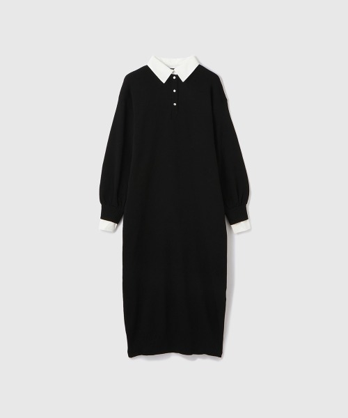 VICKY（ビッキー）の「シャツポロカラーニットワンピース≪手洗い可能≫（ワンピース・レディース・ブラック/ダークグレー・M）」の17枚目の写真