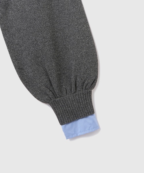 VICKY（ビッキー）の「シャツポロカラーニットワンピース≪手洗い可能≫（ワンピース・レディース・ブラック/ダークグレー・M）」の7枚目の写真