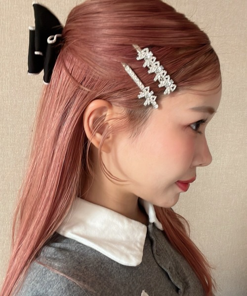 Feliz(フェリス)の「リボンヘアピンセット(ヘアピン・レディース・シルバー・FREE)」の1枚目の写真
