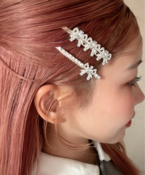 Feliz(フェリス)の「リボンヘアピンセット(ヘアピン・レディース・シルバー・FREE)」の2枚目の写真