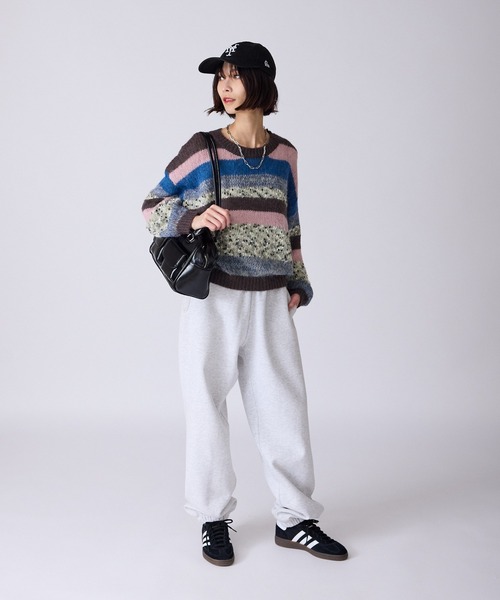 AO2（アオズ）の「Multi-Border Design Crew Neck Knit / マルチボーダーデザイン クルーネックデザインニット（ニット/セーター・レディース・アイボリー/グレー系/ブラウン系・FREE）」の21枚目の写真