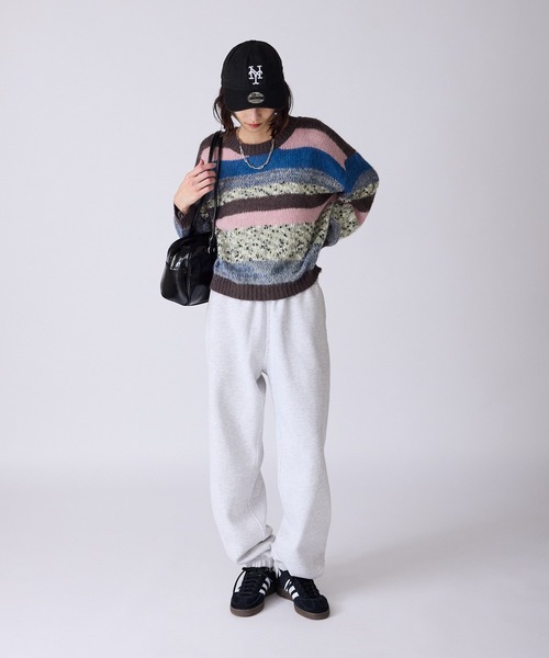 AO2（アオズ）の「Multi-Border Design Crew Neck Knit / マルチボーダーデザイン クルーネックデザインニット（ニット/セーター・レディース・アイボリー/グレー系/ブラウン系・FREE）」の20枚目の写真